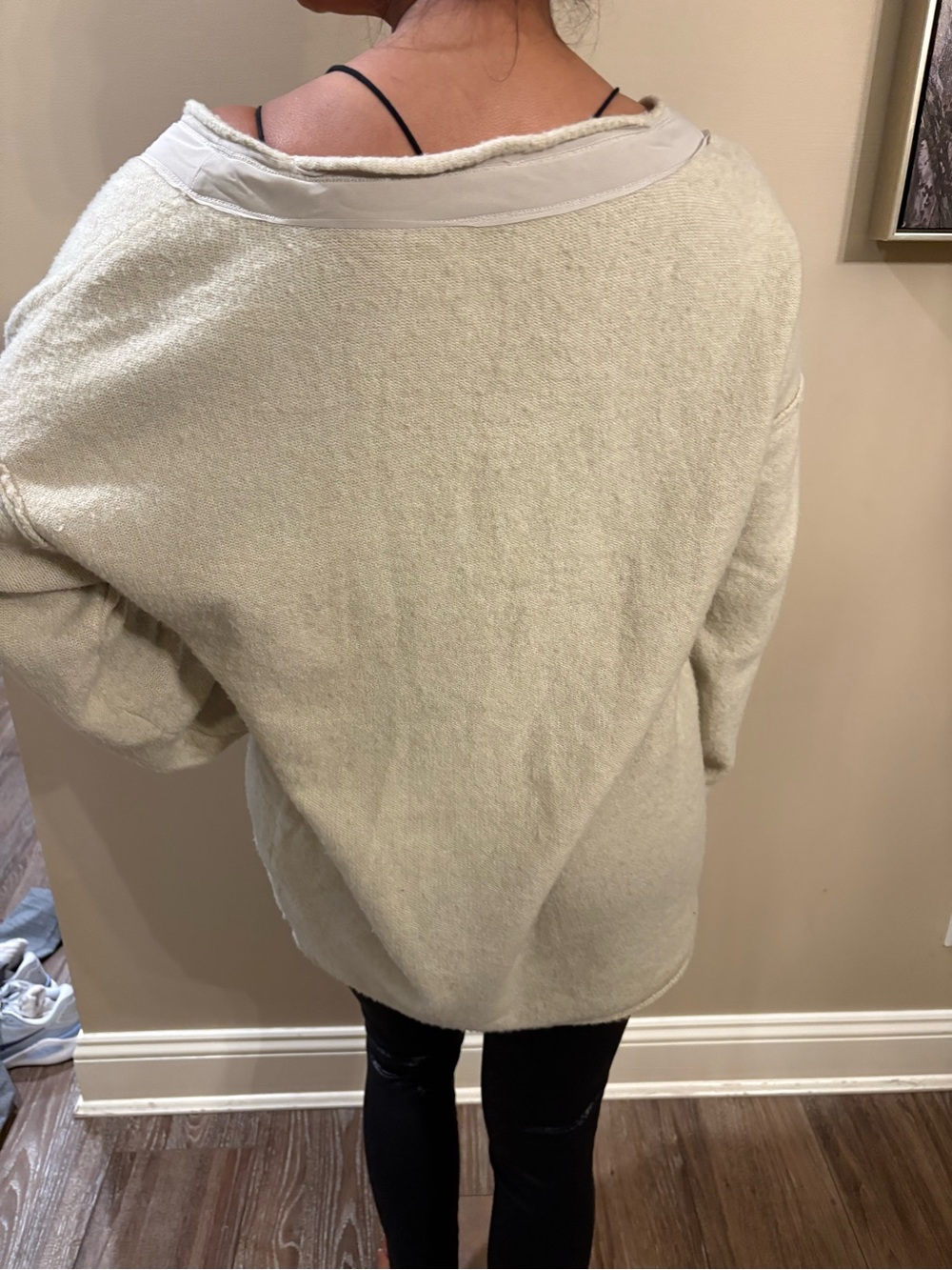 Free People Cream Wrap V-Neck Sweater - Picture 4 of 7
